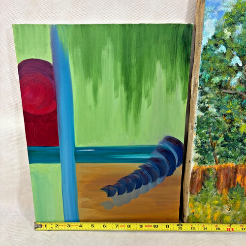 Baum Hinterhof Zaun Landschaft & Abstrakte Original Gemälde Konvolut 2 - Bild 7 von 24