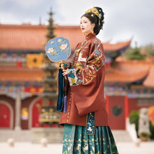 Ming Dynasty Princess Chinese Mandarin Collar Hanfu Clothing Novelty Dress Set