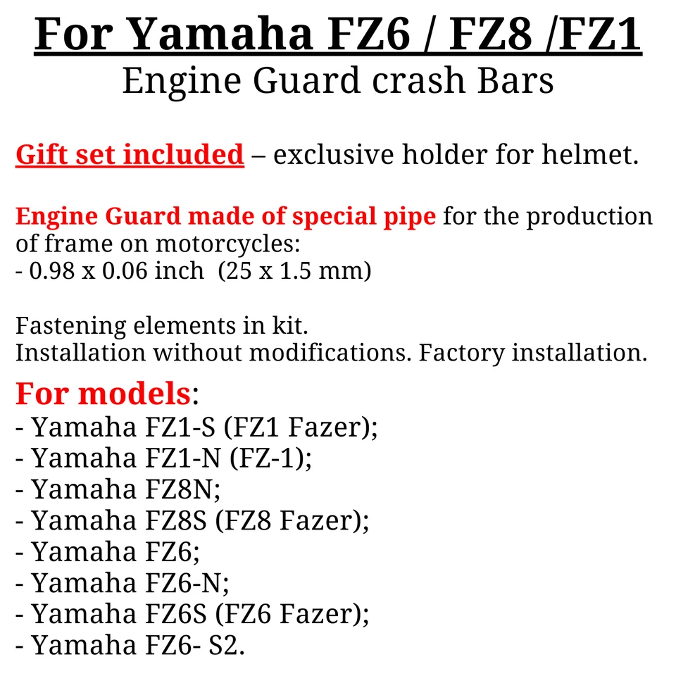 适用于雅马哈 FZ6 Fazer 发动机护罩 FZ1S 防撞杆 FZ8S FZ1N FZ8N FZ6S2 FZ6N,礼物 — 第 3/4 张图片