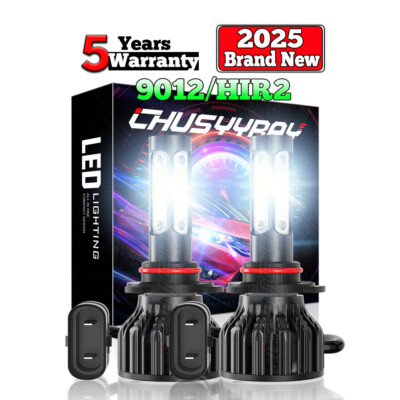 9012/HIR2 LED Bulbs 20000lm 600% Bright Headlights 6500K Cool White