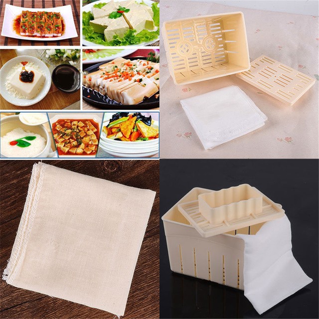 TofuMaker Press Mold Kit+Cheese Cloth DIY Soy Pressing Mould Kitchen Tool Set ZY TofuMaker Press Mold Kit+Cheese Cloth DIY Soy Pressing Mould Kitchen Tool Set ZY