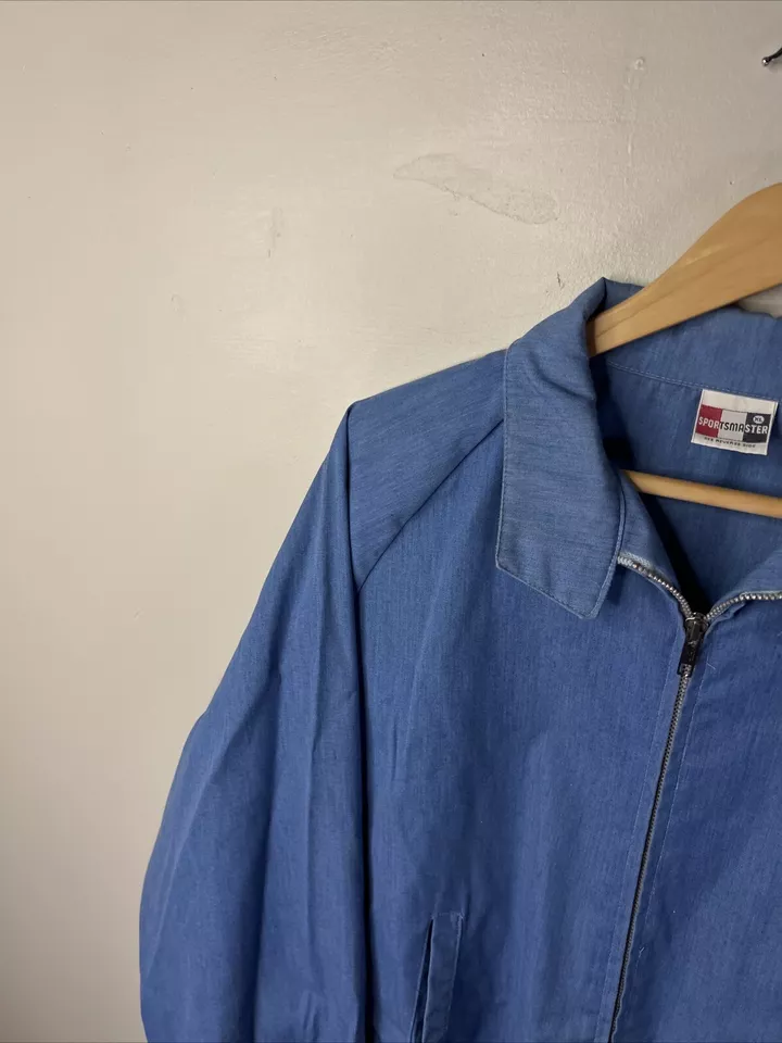 Chaqueta Sportsmaster Vintage Adulto XL Azul Cremallera Completa Harrington Años 60 True A99 Foto 4 de 4
