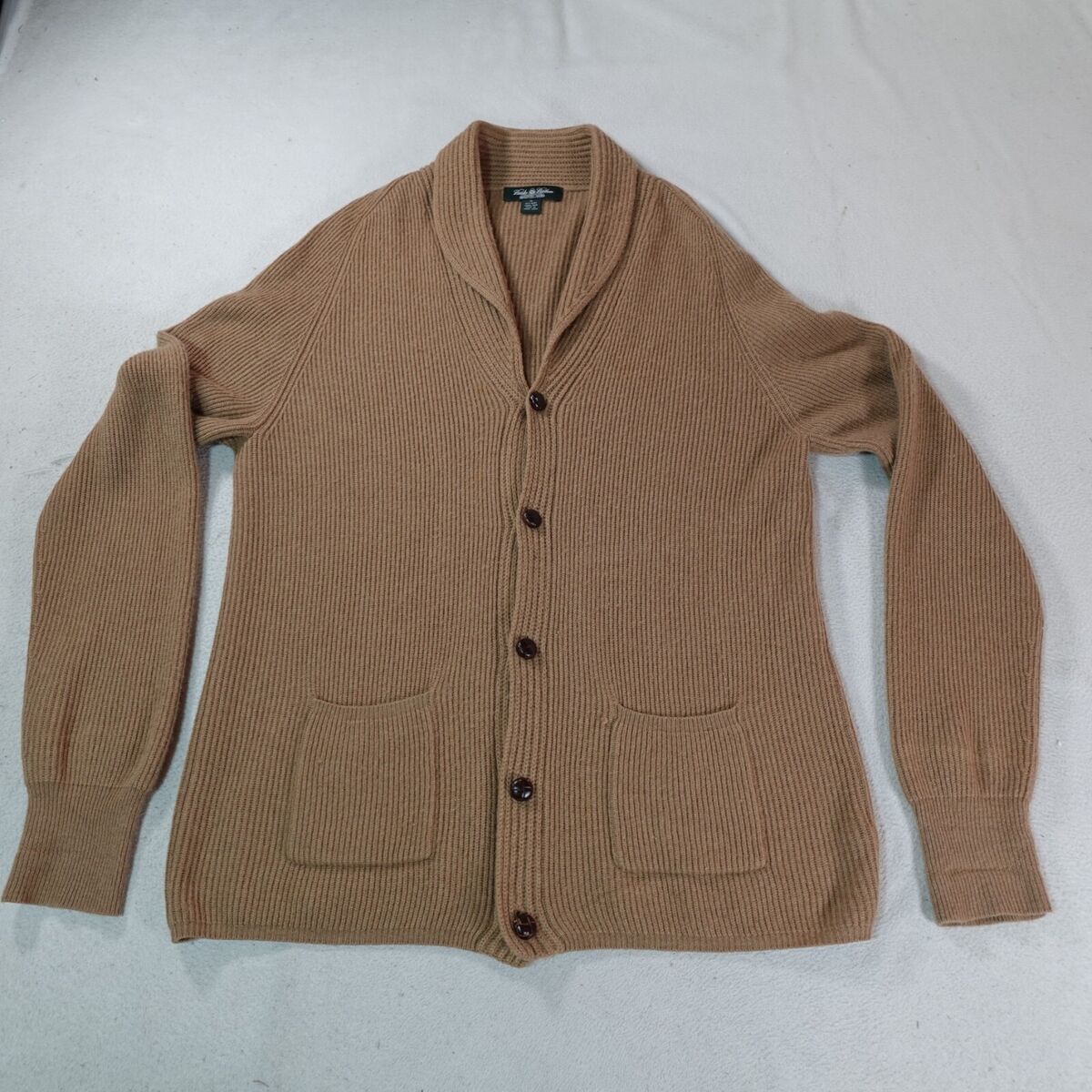 Brooks Brothers Cardigan Camel Hair Mens XL Sweater Cable Brooks Brothers Cardigan Camel Hair Mens XL Sweater Cable