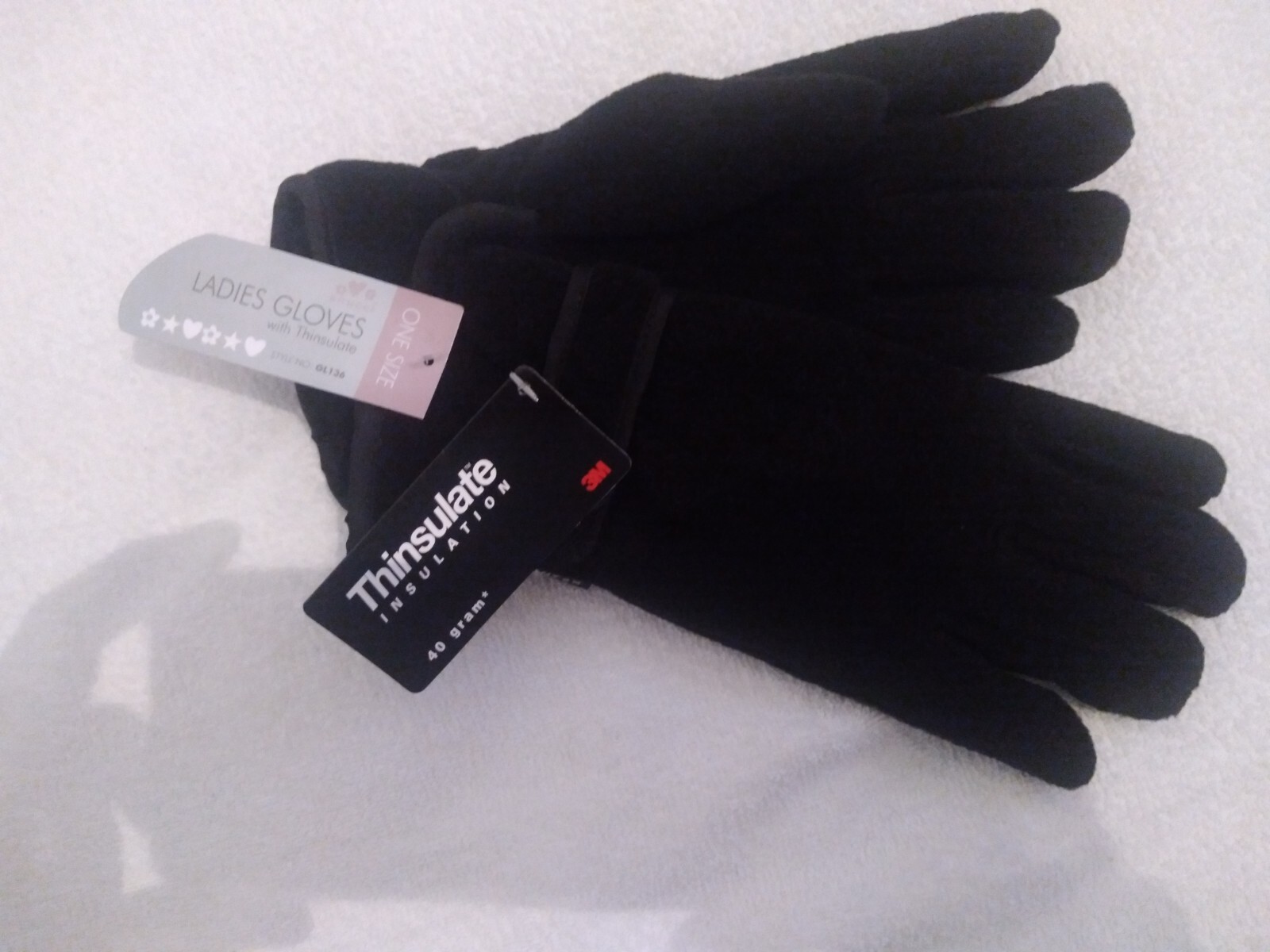 ANUCCI BLACK Ladies Womens Polar Fleece Thermal Thinsulate Gloves 40