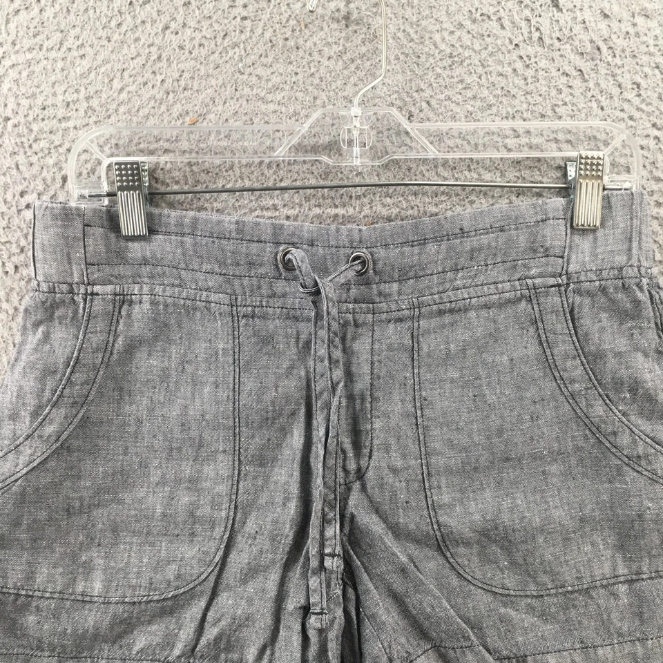 Pantalones cortos utilitarios Athleta para mujer 4 (31x4 real) gris lino tiro medio cordón Foto 2 de 4