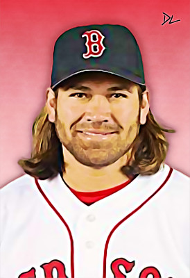 Johnny Damon ''Boston Red Sox'' Original Pop Art Print - 13 x 19 Poster