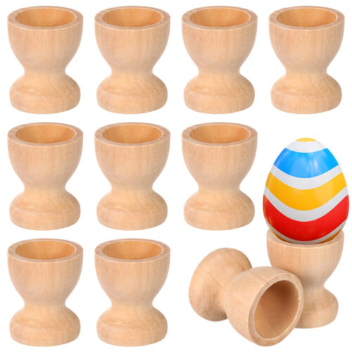 15 Pcs Wooden Egg Tray Unfinished Holder Plain Cup Decorative Toddler Baby