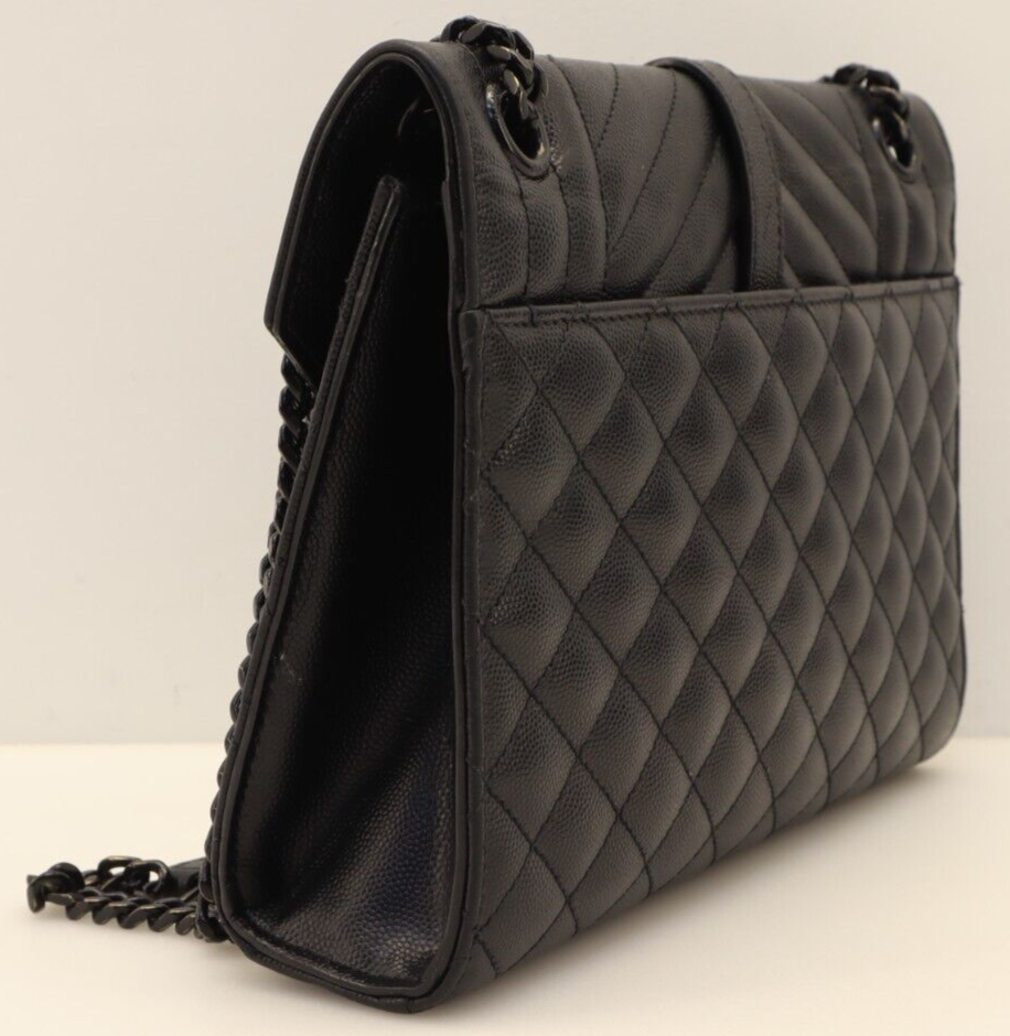 SAINT LAURENT Yves St Laurent YSL Borsa a mano grande busta borsa a tracolla nera