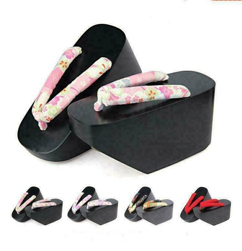 Chaussures de cosplay pour femmes Maiko Geisha Kagamine Len japonais Okobo Geta Clog kimono TQ - Photo 1 sur 14