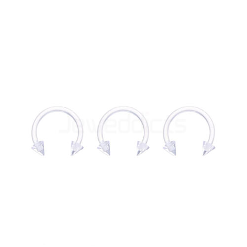 3PCS Clear Lip Stud Ring Piercing Retainer Ear Tongue Belly Bioflex Jewellery - Picture 29 of 34