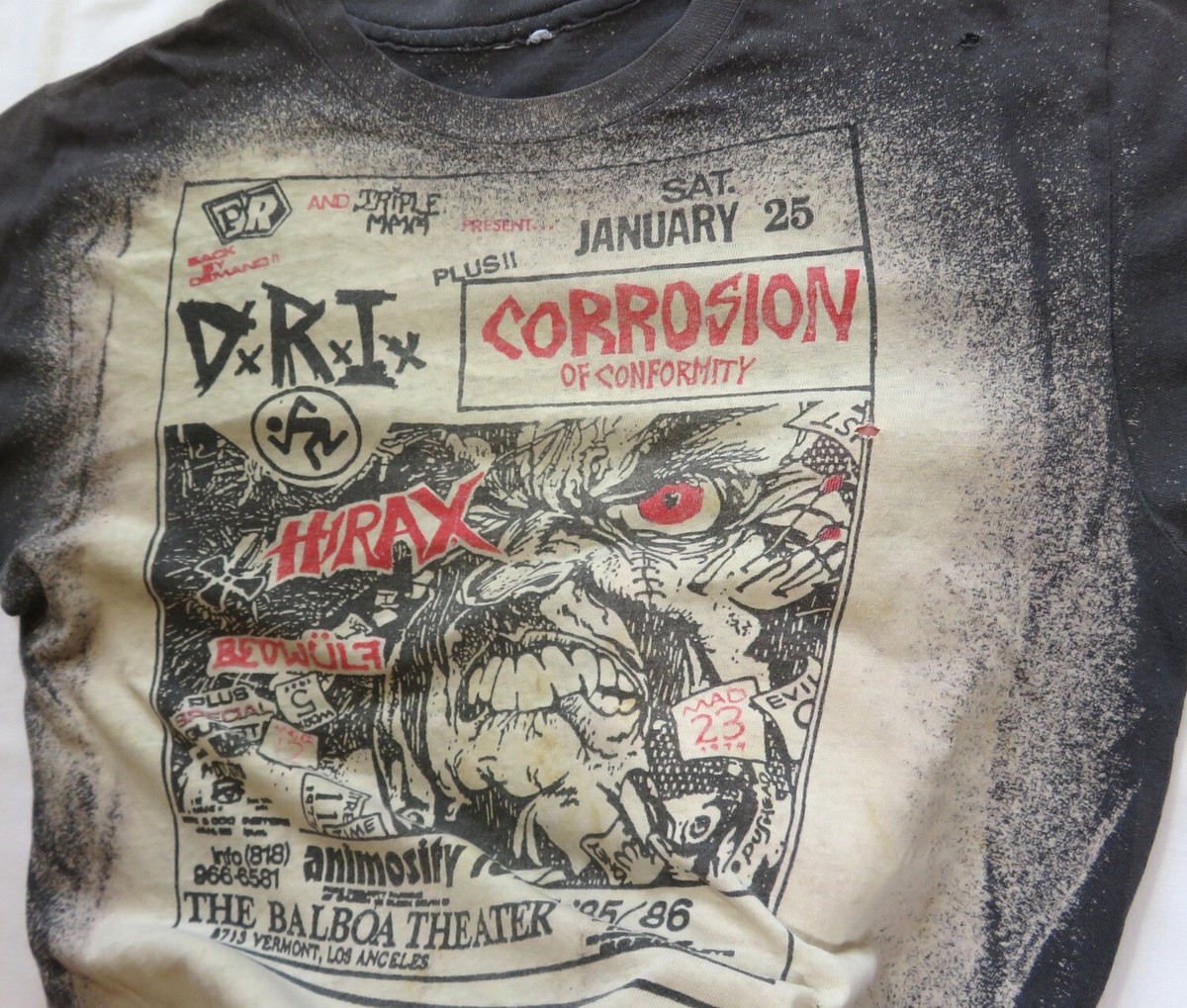 Corrosion Of Conformity Vintage T Shirt 1986 Animosity Tour 