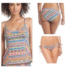 NWT $176 Sz 8 Trina Turk Peruvian Stripe Tankini Top & Side Tie Hipster