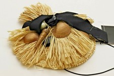 HOBBS Harriet Mini Cappello di Paglia Naturale/Nero Edizione Limitata NUOVO