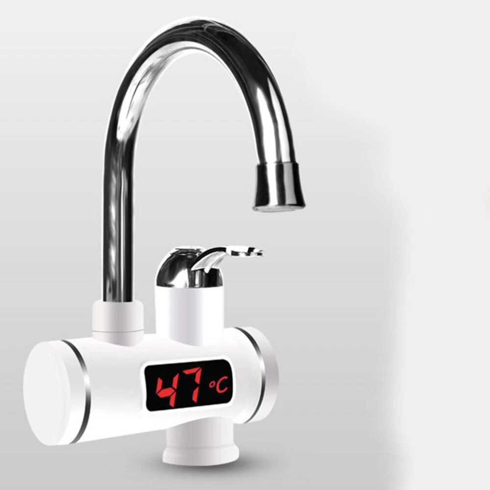 Stainless Steel Digital Display Hot and Cold Water Tap Mixer Water Heater |  eBay