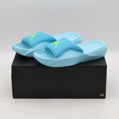 HF3263-400 Nike Jordan Franchise Slides Chlorine Blue Copa Electric Green (He...