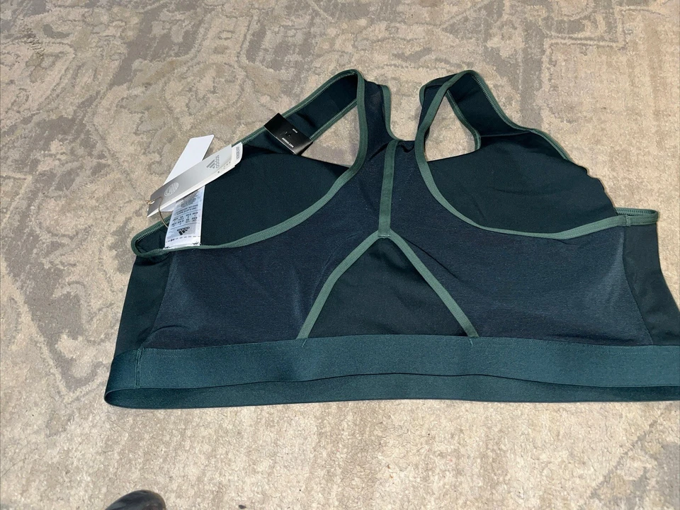 Adidas Aeroready зеленый тренировки йоги Sports бюстгальтер Sz 4XL XXXXL средний поддержки подушечки - Изображение 2 из 4