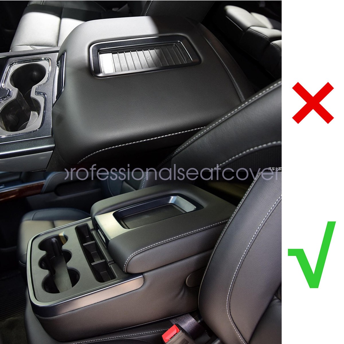 For 2014-2018 Chevy Silverado 1500 2500 3500 Gray Stitch Console Armrest Cover For 2014-2018 Chevy Silverado 1500 2500 3500 Gray Stitch Console Armrest Cover