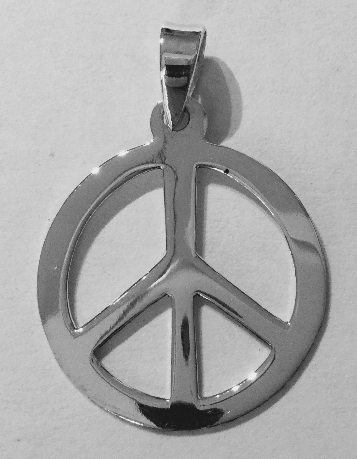 Sterling Silver 925 Peace Sign Pendant (15,17, 30 MM Size ) !! New