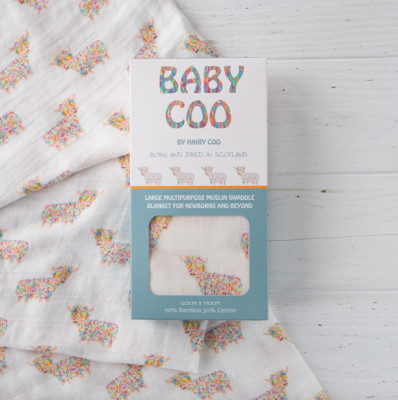 Super süß schottisch behaart Coo Baby Coo Bambus Baumwolle Musselin Swaddle Tuch