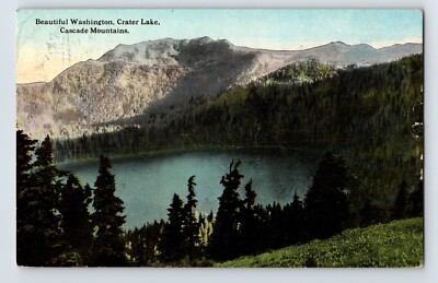 Postcard Washington Crater Lake WA Cascade Mountains 1914 Posted Divided Back