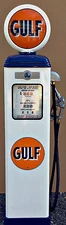 NEW GULF  REPRODUCTION GAS PUMP - ANTIQUE OIL  REPLICA (WHITE & BLUE) FREE SHIP*