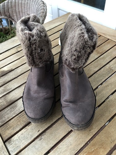 MARKE? Kunstleder Tex-Ausstattung Mit Kunstfell Boots Braun 39 Sehr Gepflegt