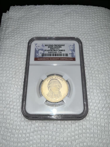 2007 S Presidential Dollar PF69 Ultra Cameo John Adams NGC Certified