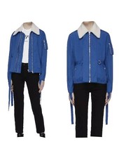 Women Helmut Lang Sherling Parachute Sheer Honbwt Jacket Xs Blue