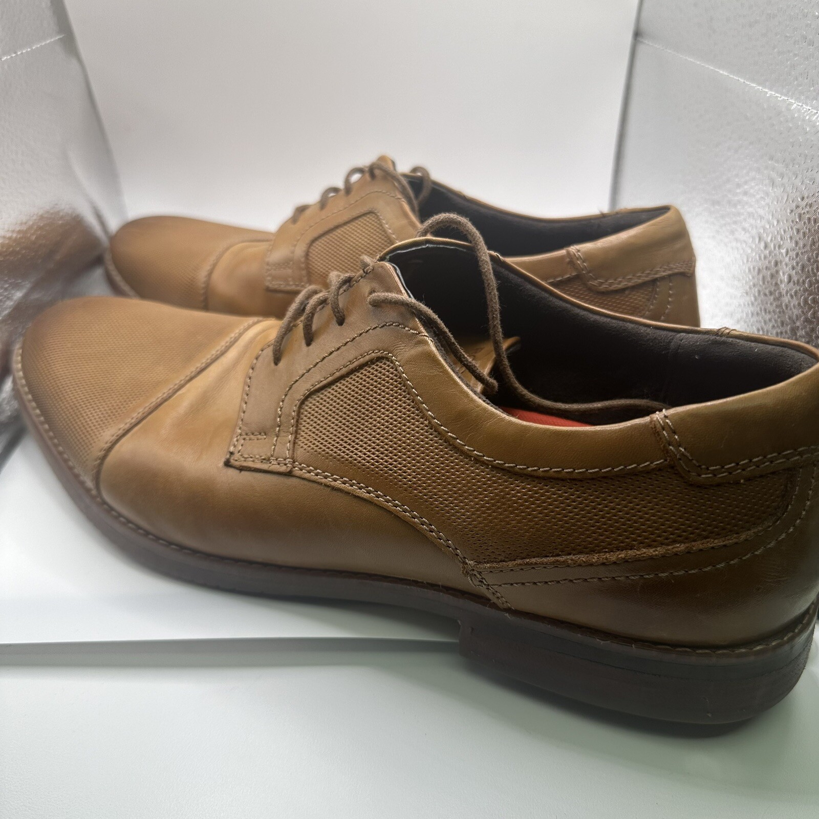 SAOLA Scarpe eleganti impermeabili Oxford da uomo Rockport taglia 12 marrone punta a punta