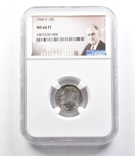 1946-S Roosevelt Dime MS66 FT NGC FS 502 *2571