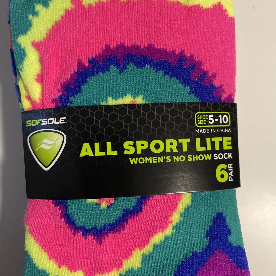 Zapato Sof Sole All Sport Lite para mujer No Show 6 pares talla 5-10 Foto 2 de 4