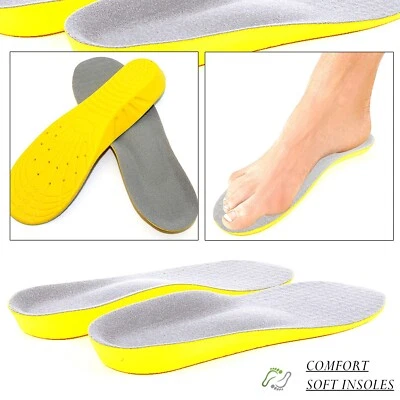 Memory Foam Unisex Orthopedic Shoe Pads Trainer Foot Comfort Heel Insoles New