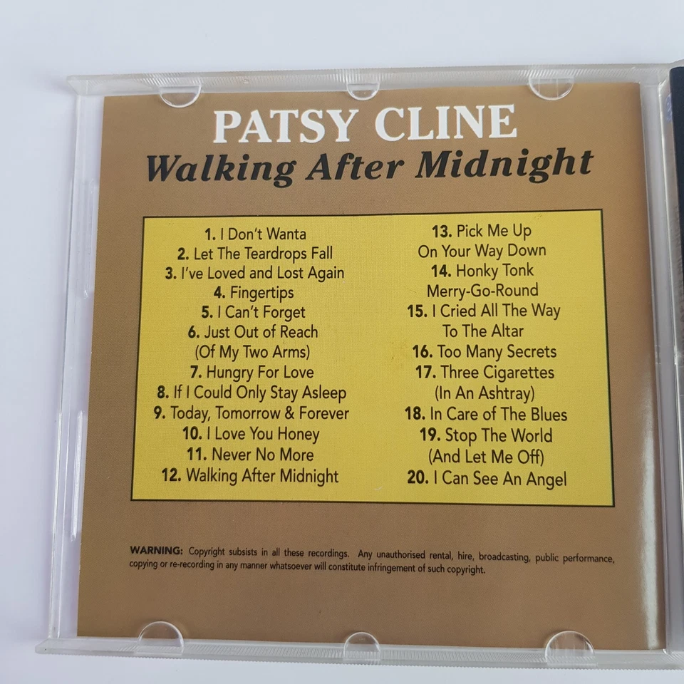 CD Patsy Cline Walking After Midnight Let The Teardrops Fall Ive Loved And Lost Foto 4 de 4