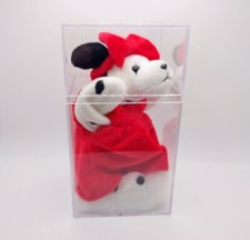 Vtg TY Beanie Babies Dotty Dog Dalmatian Red Dress Outfit In Collector Box 1996