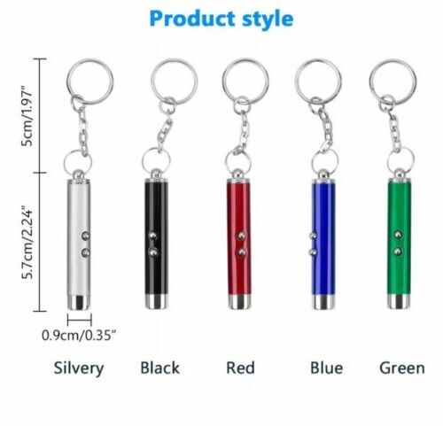 Mini Linterna LED Antorcha Llavero Luz con Punto Láser Rojo Gato Perro Juguete Llavero Mascota - Imagen 3 de 14