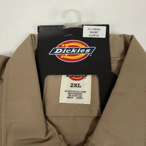 Новый с Ярлыками Dickies короткий рукав саржи работы рубашка мужская 2XL хаки оригинальный крой легкий уход - Изображение 4 из 4