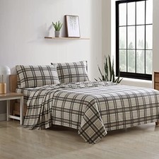 Eddie Bauer - Twin Sheets, Cotton Flannel Bedding Set, Brushed For Extra Softnes