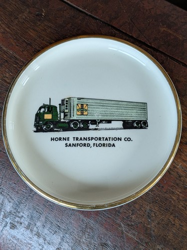 Horne Transportation Sanford Florida Trucking Truck Advertising Sign Ashtray
