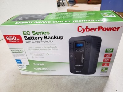 CyberPower - EC650LCD - ECO 650 VA /390 Watts Energy Efficient LCD