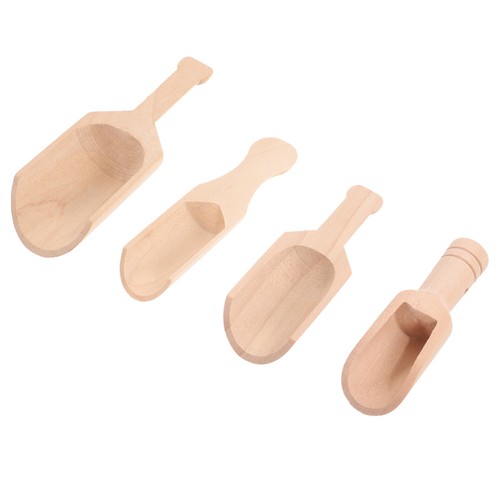 4 Pcs Beech Wood Bath Spoon Flour Scooper Compact Tea Spoons Scoops - Picture 8 of 12