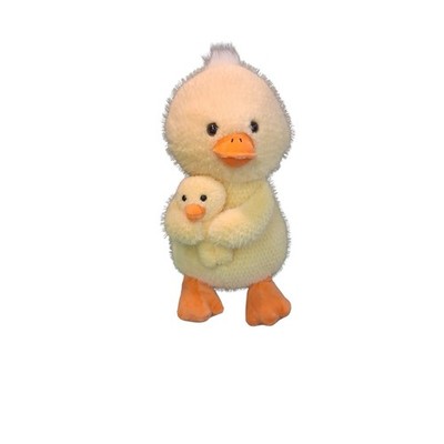 Hug Fun Mother Duck Holding Her Baby Duckling  Easter 14'' Plush Stuffed Animal