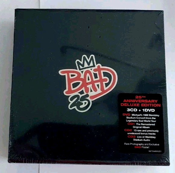 ORIGINAL Retail Michael Jackson Bad 3CD+DVD 25 Deluxe Edition Box