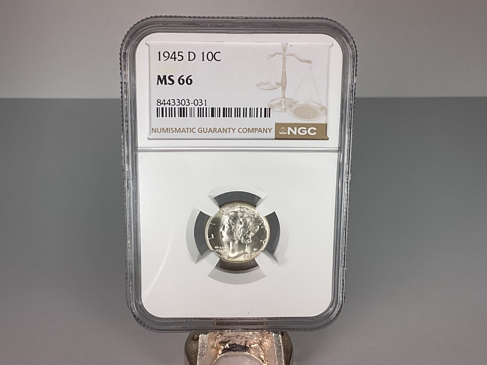 1945 D Mercury Dime 10C NGC MS66