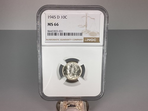 1945 D Mercury Dime 10C NGC MS66