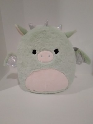 Fuzz A Mallows Squshmallows Drew 12 Inch Green Dragon with Glitter