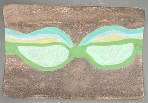 ACEO Handmade Sunglasses Face Drawing, Original Illustration Art Marker on Paper