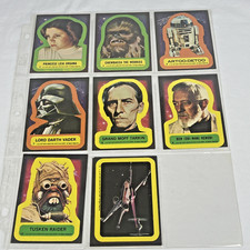 1977 Topps Star Wars Series 1 Blue Card Sticker Set of 8 Missing Cards 1, 3 & 5