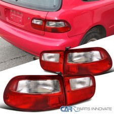Redclear Fits 92-95 Honda Civic Hatchback 3dr Brake Lamp Tail Lights Leftright