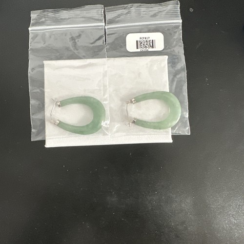 Grüne Jadeit Rhodium über Sterlingsilber Creolen - JTV PCF017 - Bild 2 von 8