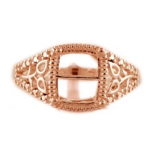 Semi Mount Cushion 8X10MM Faceted Cut Wedding Ring 925 Sterling Silver Ring